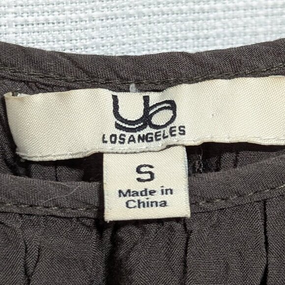 Off Shoulder Boho Top Frayed Sleeves Dark Grey Size S - Picture 7 of 8